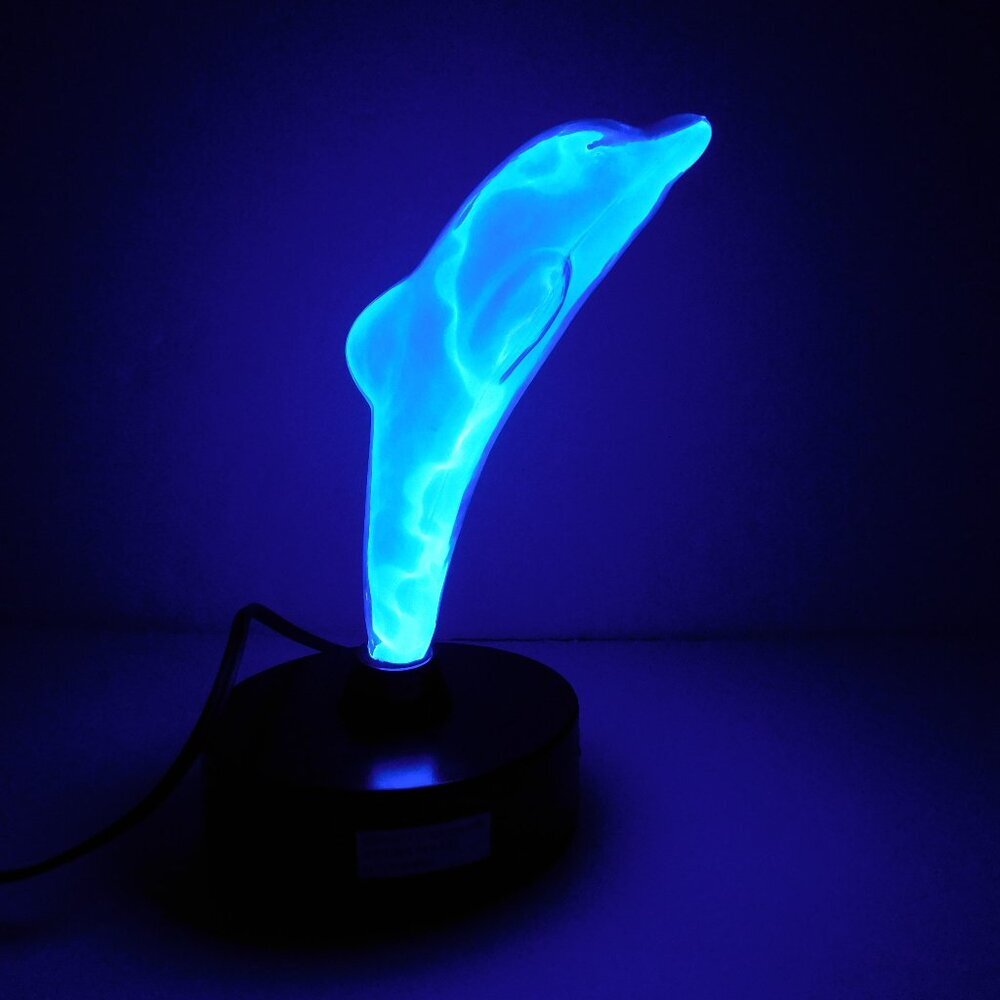 VTG Neon Blue Dolphin Electra Plasma Lightning Lamp Y2K Lumisource  12” Electric